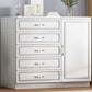Modern White Accent Chest with Drawers 14.96" Wide Side Cabinet with Door