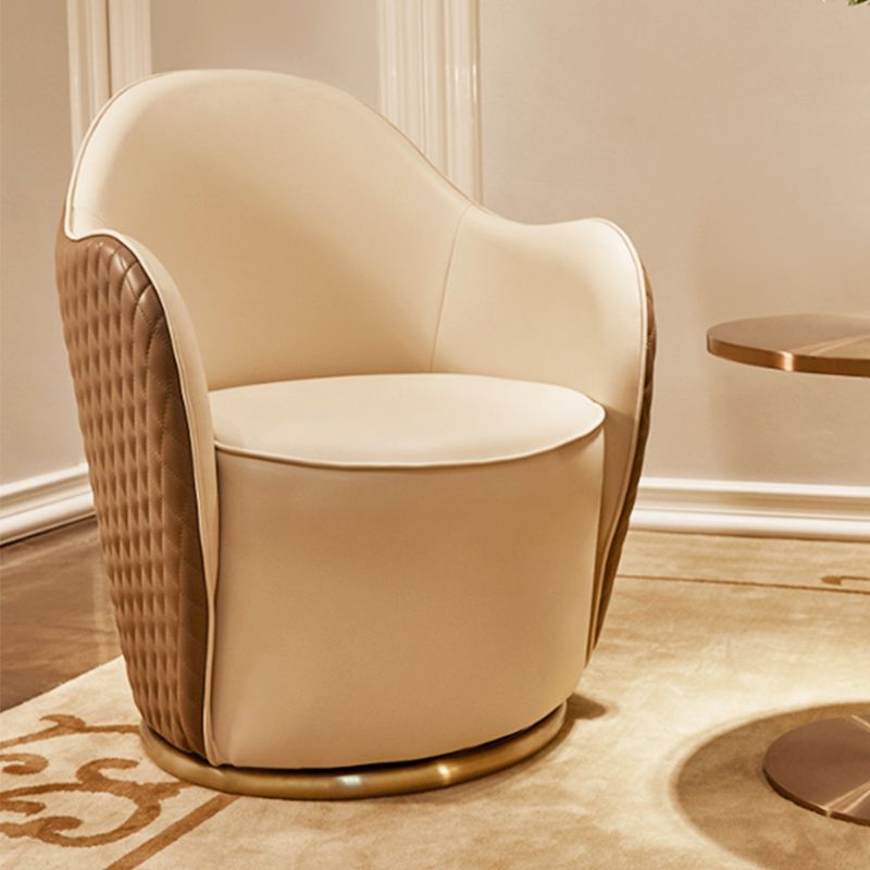 Round Base Style Side Chair Leather Lounge Chair for Living Room Clearhalo 'Accent Chairs' 'accent_chairs' 'Chairs & Seating' 'furn' 'furn_accent_chairs' 'Furniture' 'Living Room Furniture' 1200x1200_ca84f46b-aed4-4984-8490-72e9b0e70952