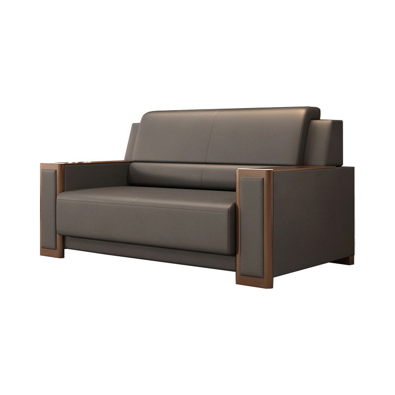 Contemporary Tight Back Single Cushion Seat Sofa 35.43"High Square Arm Sofa, Gray Clearhalo 'furn' 'furn_sofas' 'Furniture' 'furniture_sofas' 'kitchen' 'kitchen_sofas' 'Living Room Furniture' 'Sofa' 'sofas' 1200x1200_ca85720b-c01a-49e6-b760-427dd3eb0adb