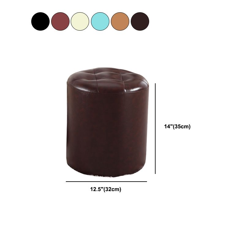 Round Genuine Leather Ottoman Standard Tufted Plain Water Resistant Modern Ottoman Clearhalo 'furn' 'furn_ottomans_poufs' 'Furniture' 'Living Room Furniture' 'Ottomans & Poufs' 'ottomans_poufs' 1200x1200_ca85b947-efb5-431e-83bb-3cea716be327