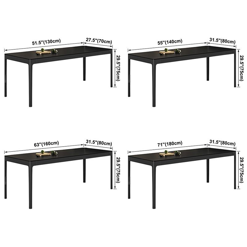 Modern Style Sintered Stone Dining Room Dinner Kitchen Table Black Rectangle Table Clearhalo ' dining_table' 'Dining Tables & Seating' 'Dining Tables' 'Furniture' 'furniture_dining_table' 'Kitchen & Dining Furniture' 'kitchen&dining_furn' 'kitchen' 'kitchen_dining_table' 1200x1200_ca866d0d-fe24-49d3-bfe7-26b1ae35b5ee