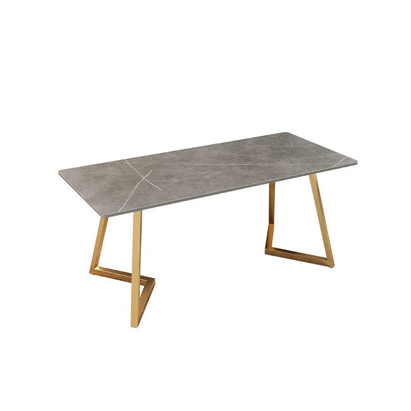 Glam -Schreibtisch Stein rechteckig 29,53 "großer Büroschreibtisch mit goldenen Beinen