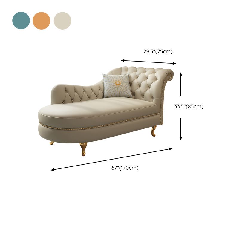 Sillón de cuero genuino con brazos enrollados para dormitorio y sala de estar