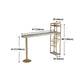 Glam Style Gold Iron Bar Table 41.3"H Faux Marble White Top Bistro Table with Wine Rack Clearhalo 'Bar Furniture' 'Bar Tables' 'bar_tables' 'Furniture' 'furniture_bar_tables' 'Kitchen & Dining Furniture' 'kitchen&dining_furn' 'kitchen' 1200x1200_ca878eed-d3a5-48e6-99bf-cb6674b5d161