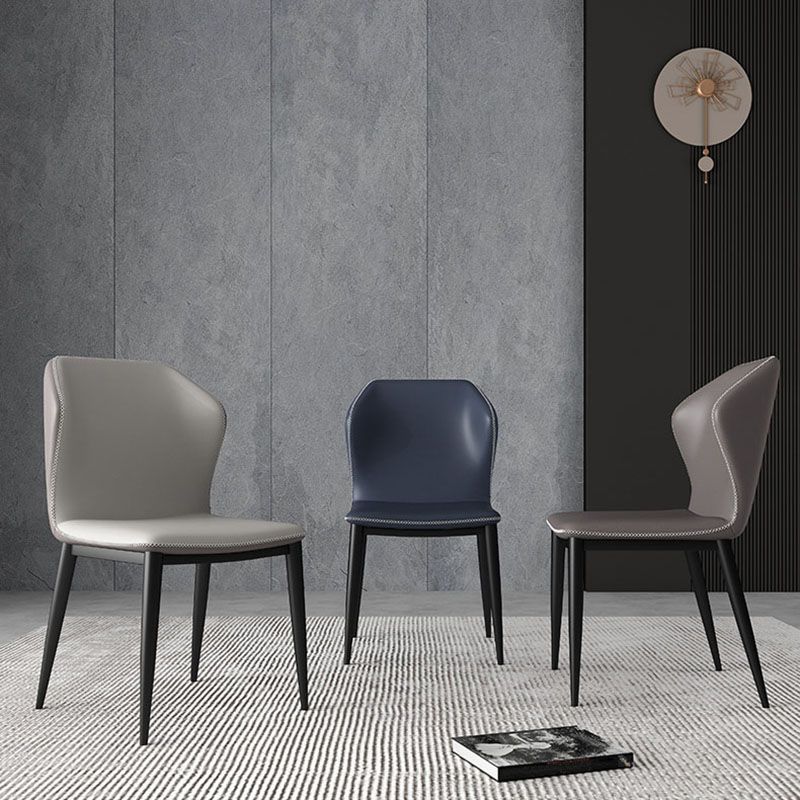 Industrial Style Wingback Chair Leather Dining Armless Chairs for Kitchen Clearhalo ' kitchen&dining_furn' 'Dining Chairs' 'Dining Tables & Seating' 'dining_chair' 'furn' 'furn_dining_chair' 'Furniture' 'furniture_dining_chair' 'Kitchen & Dining Furniture' 'kitchen' 1200x1200_ca8907e4-116d-4ba5-96d9-2874e3232709