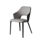 Eigentijdse kunstleren eetkamerstoelen met zwarte poten en fauteuil