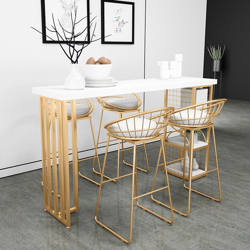 Glam Round Bar Stools Gold Metal Dining Stools with Footrest Clearhalo 'Bar Furniture' 'Bar Stools' 'bar_stools' 'furn' 'furn_bar_stools' 'Furniture' 'Kitchen & Dining Furniture' 1200x1200_ca8aa289-93ae-4c8c-aeed-6073124ced3f