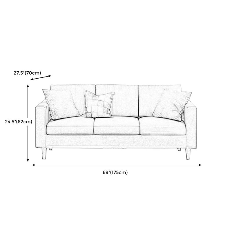 Sofá de almacenamiento contemporáneo con 3 almohadas para tres personas