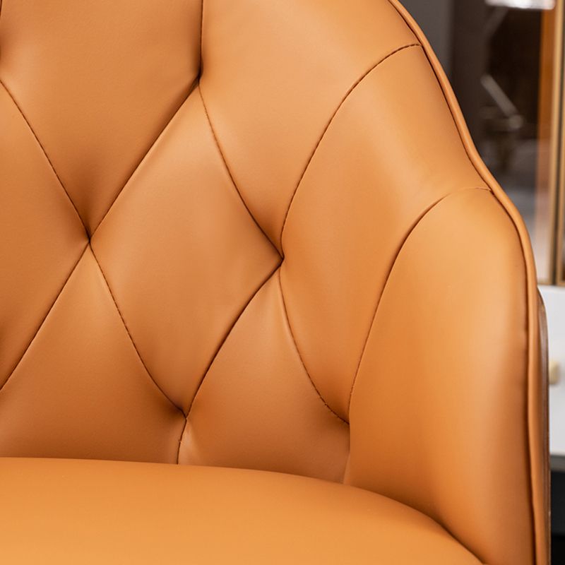 Glam Style Microfiber Leather Dining Chair Solid Back Arm Single Chair Clearhalo ' kitchen&dining_furn' 'Dining Chairs' 'Dining Tables & Seating' 'dining_chair' 'furn' 'furn_dining_chair' 'Furniture' 'furniture_dining_chair' 'Kitchen & Dining Furniture' 'kitchen' 1200x1200_ca8b8a8a-cc87-4db1-ad0f-544d7a28fa6b