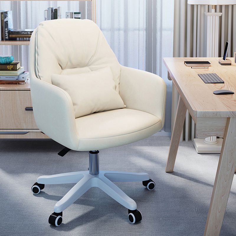 Faux Leather Desk Chair Contemporary Pillow Included Office Chair with Wheels Clearhalo 'furn' 'furn_office_chair' 'Furniture' 'furniture_office_chair' 'Office Chairs' 'Office Furniture' 'office_chair' 1200x1200_ca8fa964-84c5-4fd3-a83e-62f8ca1d4cb8