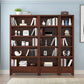 Wooden Standard Bookshelf Contemporary Closed Back Bookcase with Drawers