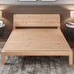 Scandinavian Full Panel Bed Natural Platform Bed with 2 Storage Drawers