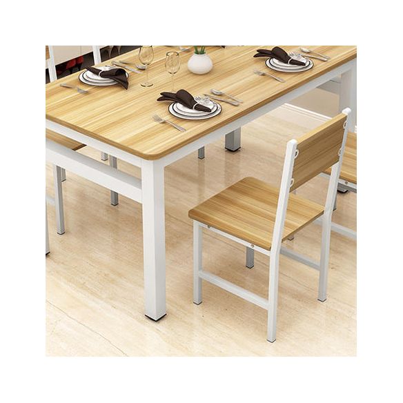 Modern Style MDF Dining Table Set Rectangular Dining Table with Metal Base Clearhalo 'Dining Room Sets' 'Dining Tables & Seating' 'dining_room_set' 'furn' 'furn_dining_room_set' 'Furniture' 'furniture_dining_room_set' 'Kitchen & Dining Furniture' 'kitchen&dining_furn' 'kitchen' 1200x1200_ca90edf0-ab5d-4b4b-b102-7a3f8df98c37
