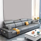 Scandinavian Faux Leather Sectional/sofa with Pillow Top Arm