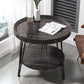 Open Shelf Tray Top Coffee Table Wood Round Coffee Table Minimalist
