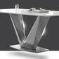 Mesa base de pedestal de metal gris rectángulo de comedor de piedra sinterizada