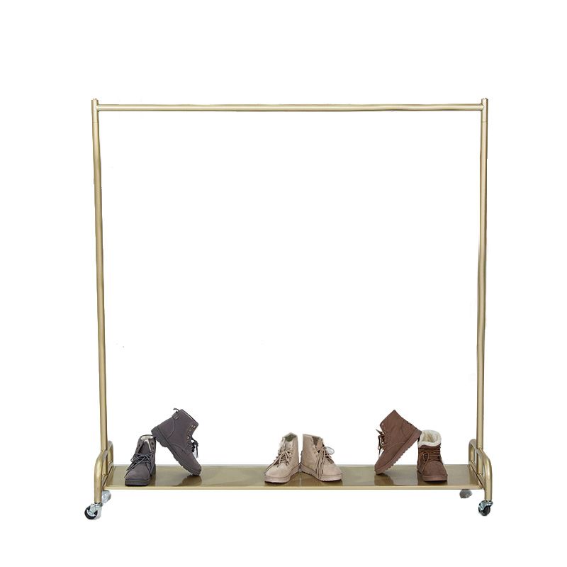 Glam Coat Ranger Metal enmarcada Riel colgante y rejilla de abrigo de estante inferior con castores