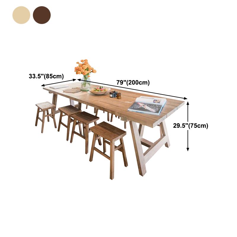 Dining Room Kitchen Table Modern Rectangle Pine Solid Wood Dinette Table Clearhalo 'Dining Tables & Seating' 'Dining Tables' 'dining_table' 'furn' 'furn_dining_table' 'Furniture' 'furniture_dining_table' 'Kitchen & Dining Furniture' 'kitchen' 'kitchen_dining_table' 1200x1200_ca940b7b-e8b2-4800-93db-60f2b076228b