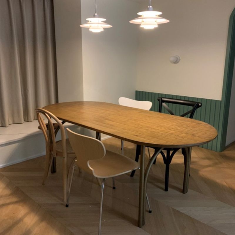 Modern Pine Wood Table for Restaurant Oval Indoor Dining Table with 4 Legs Clearhalo ' dining_table' 'Dining Tables & Seating' 'Dining Tables' 'furn' 'furn_dining_table' 'Furniture' 'furniture_dining_table' 'Kitchen & Dining Furniture' 'kitchen&dining_furn' 'kitchen' 'kitchen_dining_table' 1200x1200_ca95a8f7-4fdd-4e73-aca3-d7df28ba94cd