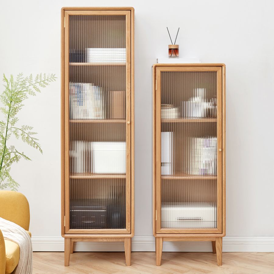 Modern Living Room Curio Cabinet Solid Wood with Glass Doors Clearhalo 'Display & China Cabinets' 'display_china_cabinets' 'furn' 'furn_display_china_cabinets' 'Furniture' 'Kitchen & Dining Furniture' 1200x1200_ca967592-cec7-4617-90c2-53ecbd447b0b