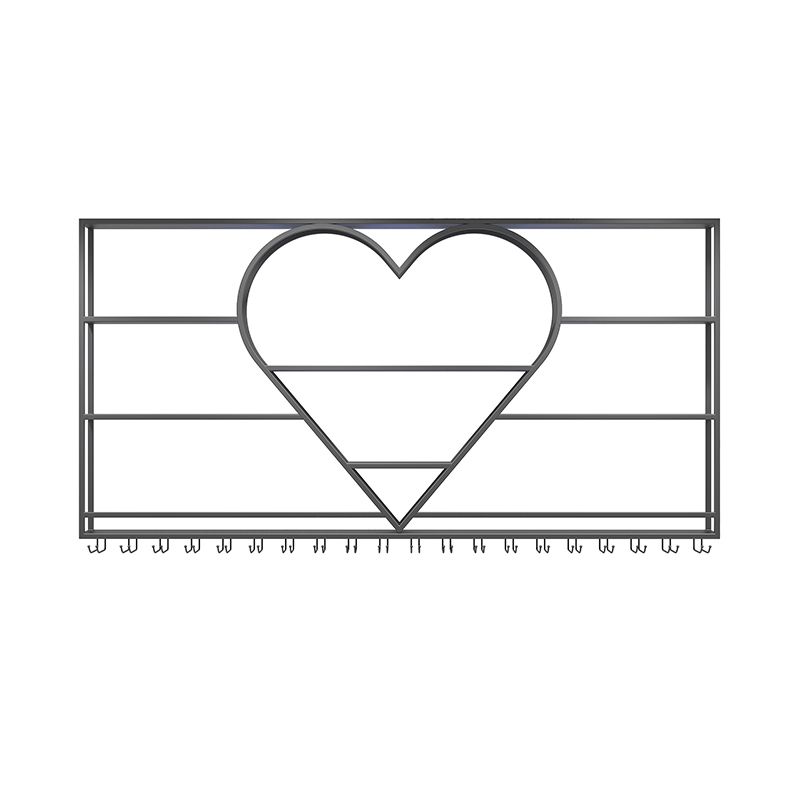 Modern Iron Wine Bottle & Glass Rack Wall Mounted Wine Rack Round