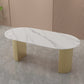 Oval Double Pedestal Modern Dining Table Fixed Table for Dining Room Clearhalo 'Dining Tables & Seating' 'Dining Tables' 'dining_table' 'furn' 'furn_dining_table' 'Furniture' 'furniture_dining_table' 'Kitchen & Dining Furniture' 'kitchen' 'kitchen_dining_table' 1200x1200_ca98a356-4a5c-47f8-8a3d-8b3049f8b4c9