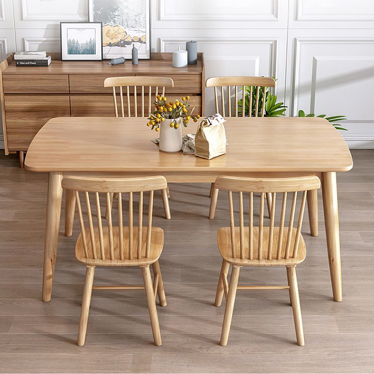 Modern Style Solid Wood Dining Set with 4 Legs Fixed Table Dinette Set for Dining Room Clearhalo 'Dining Room Sets' 'Dining Tables & Seating' 'dining_room_set' 'Furniture' 'furniture_dining_room_set' 'Kitchen & Dining Furniture' 'kitchen&dining_furn' 'kitchen' 1200x1200_ca98d75a-8234-4754-afd8-5b8adeb925b8