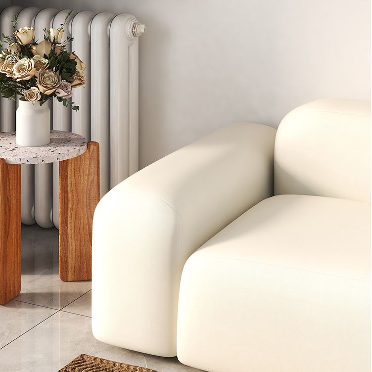 Scandinavian Sofa Fabric White Cushions Standard Square Arm Living Room Seating Clearhalo 'furn' 'furn_sofas' 'Furniture' 'Living Room Furniture' 'Sofa' 'sofas' 1200x1200_ca98e3ea-4bbb-416e-a608-f306c7ff9ef6