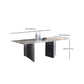 Industrial Dining Sintered Stone Table Dining Rectangle Table with Metal Legs for Kitchen Clearhalo 'Dining Tables & Seating' 'Dining Tables' 'dining_table' 'furn' 'furn_dining_table' 'Furniture' 'Kitchen & Dining Furniture' 1200x1200_ca992eeb-48cf-4224-b7ae-92bcfd60b4ce