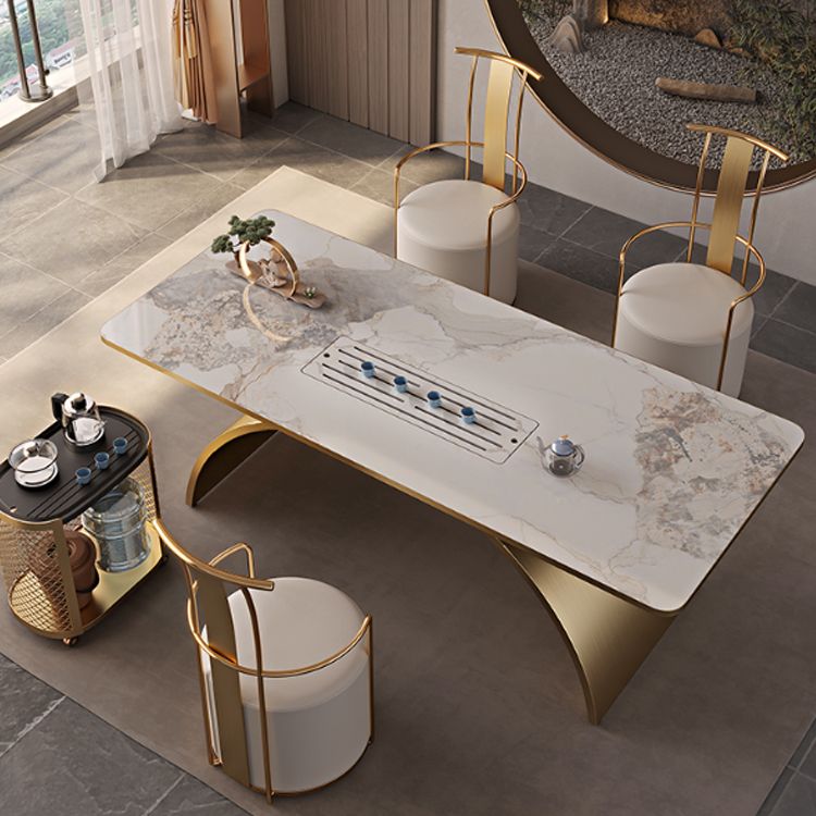 Light Luxury Home Writing Table Rectangular Stainless Steel Legs Office Desk Clearhalo 'furn' 'furn_office_desk' 'Furniture' 'Office Desks' 'Office Furniture' 'office_desk' 1200x1200_ca996d2a-7d0b-4033-8ab8-6879cecaf7b9
