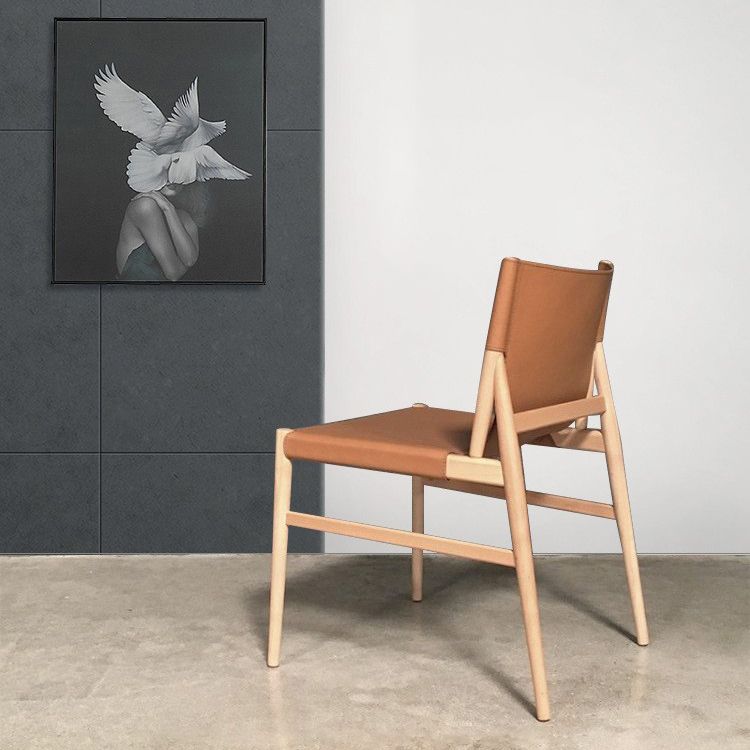 Faux Leather Kitchen Dining Chairs Contemporary Chairs with Wood Base Clearhalo 'Dining Chairs' 'Dining Tables & Seating' 'dining_chair' 'furn' 'furn_dining_chair' 'Furniture' 'Kitchen & Dining Furniture' 1200x1200_ca99e8c2-4231-4e3e-8f8d-1c99d815094c