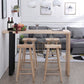Modern Solid Wood Counter Stool Backless Bar Stool with Footrest