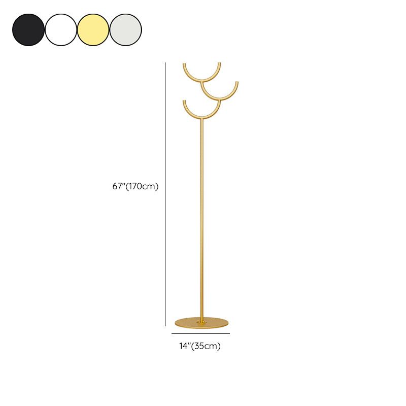 フック付きフリースタンディングハンガーインダストリアルスタイルのメタルコートハンガー