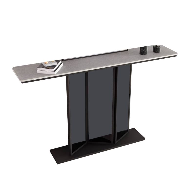 11.81" W Modern Console Table Stone Rectangle Accent Table for Hall
