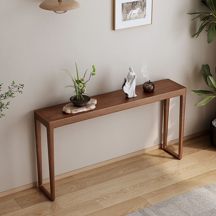 Tavolo da console rettangolare moderna Tabella di divano console in legno in naturale/marrone
