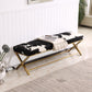 Glam Upholstered Bedroom Bench, Foam Filled Seating Bench with Metal Legs Clearhalo 'Benches' 'Chairs & Seating' 'furn' 'furn_benches' 'Furniture' 'Living Room Furniture' 1200x1200_ca9bac08-fc7c-4ad3-aa1d-62d2edff0820