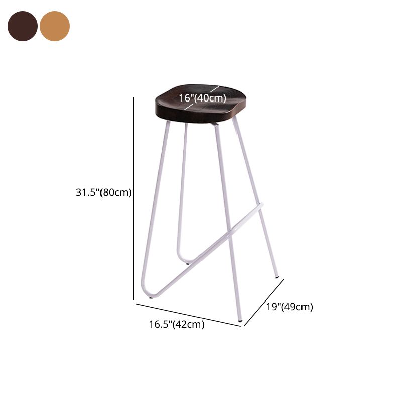 Industrial Bar and Counter Stool Solid Wood Stool with White Base Clearhalo 'Bar Furniture' 'Bar Stools' 'bar_stools' 'furn' 'furn_bar_stools' 'Furniture' 'furniture_bar_stools' 'Kitchen & Dining Furniture' 1200x1200_ca9bd72c-30f2-4b2c-be2d-0702ef5809f4
