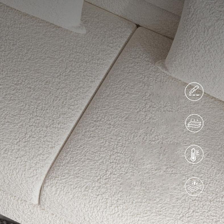 Modern White Wool Sofa with Tuxedo Arm and Tight Back for Apartment