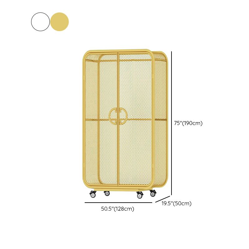 Contemporary Wardrobe Cabinet Metal Wardrobe Closet for Bedroom Clearhalo 'Armoires & Wardrobes' 'armoires_wardrobes' 'Bedroom Furniture' 'furn' 'furn_armoires_wardrobes' 'Furniture' 1200x1200_ca9d9d6e-3adf-41e8-aa47-44f10f9e2623