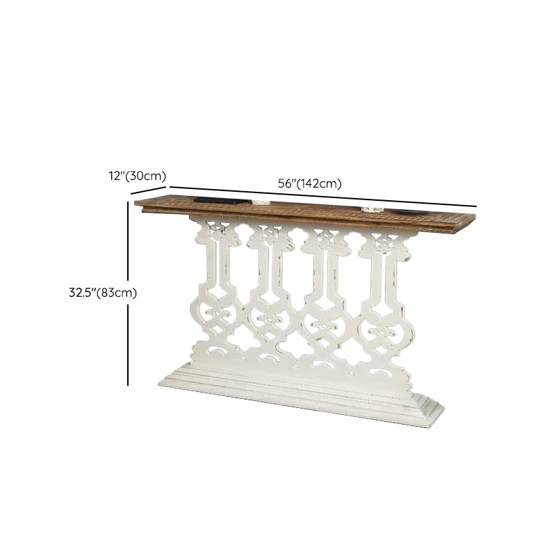 French Country Console Table Distressed Wood Accent Table for Hall
