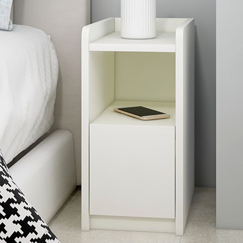 Moderne imitatie houten nachttafel open opslag 1 ladel 20 inch h nachtstandaard