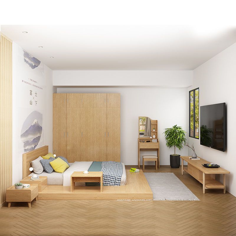 16 "W Nachttisch hölzisch geschlossener Aufbewahrungstisch für Schlafzimmer