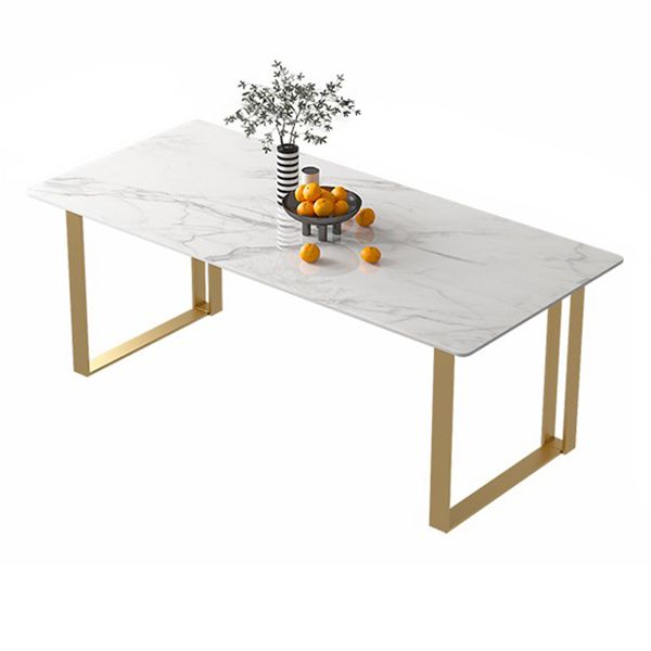 Contemporary White Standard Dining Table Rectangle Sintered Stone Dining Table for Kitchen Clearhalo ' dining_table' 'Dining Tables & Seating' 'Dining Tables' 'furn' 'furn_dining_table' 'Furniture' 'furniture_dining_table' 'Kitchen & Dining Furniture' 'kitchen&dining_furn' 'kitchen' 'kitchen_dining_table' 1200x1200_ca9eccd6-aeb2-4790-bbf4-c3d27a86db4c