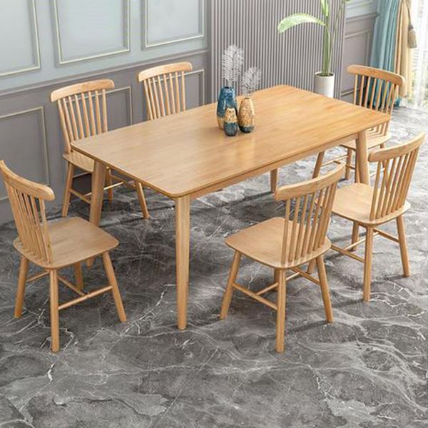 Rectangle Modern Wood Table Standard Height Table Dining Table with 4 Legs Clearhalo 'Dining Tables & Seating' 'Dining Tables' 'dining_table' 'furn' 'furn_dining_table' 'Furniture' 'Kitchen & Dining Furniture' 1200x1200_ca9f0ce8-0aa4-48bb-8c17-701ad9a5d4fc