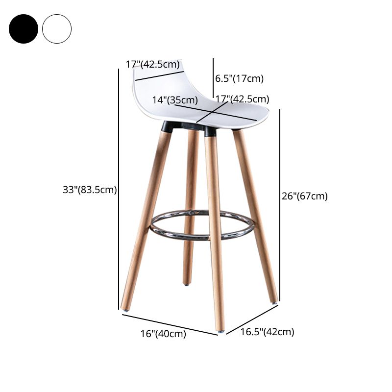 Nordic Style Barstool Plastic Seat Wood 4 Legs Bar Stool for Dining Room, Set of 2 Clearhalo 'Bar Furniture' 'Bar Stools' 'bar_stools' 'furn' 'furn_bar_stools' 'furniture_bar_stools' 'Kitchen & Dining Furniture' 'kitchen&dining_furn' 'kitchen' 'kitchen_furn' Furniture' 1200x1200_ca9fda48-8389-4e51-8d03-a4ad200722dc