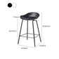 Contemporary Bucket Low Back Plastic Bar Stools with Metal Base