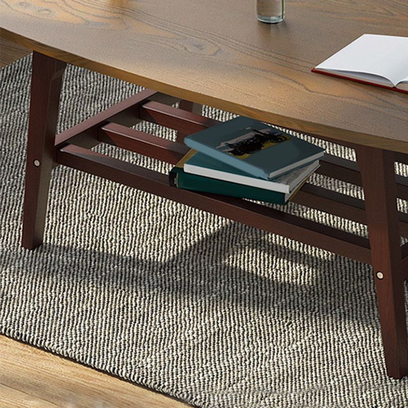 4 Legs Rectangular Coffee Table with Storage Rack Made of Wood Clearhalo 'Coffee & Accent Tables' 'Coffee Tables' 'coffee_tables' 'furn' 'furn_coffee_tables' 'Furniture' 'furniture_coffee_tables' 'Living Room Furniture' 1200x1200_caa4fea5-7436-4a0f-8bb5-5849780f6bbd
