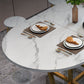 Modern Style Dining Table Sintered Stone Drop-Leaf Dining Table with Gold Frame Clearhalo ' dining_table' 'Dining Tables & Seating' 'Dining Tables' 'furn' 'furn_dining_table' 'Furniture' 'furniture_dining_table' 'Kitchen & Dining Furniture' 'kitchen&dining_furn' 'kitchen' 'kitchen_dining_table' 1200x1200_caa55b45-e900-4d2a-b11a-40f4f952987a