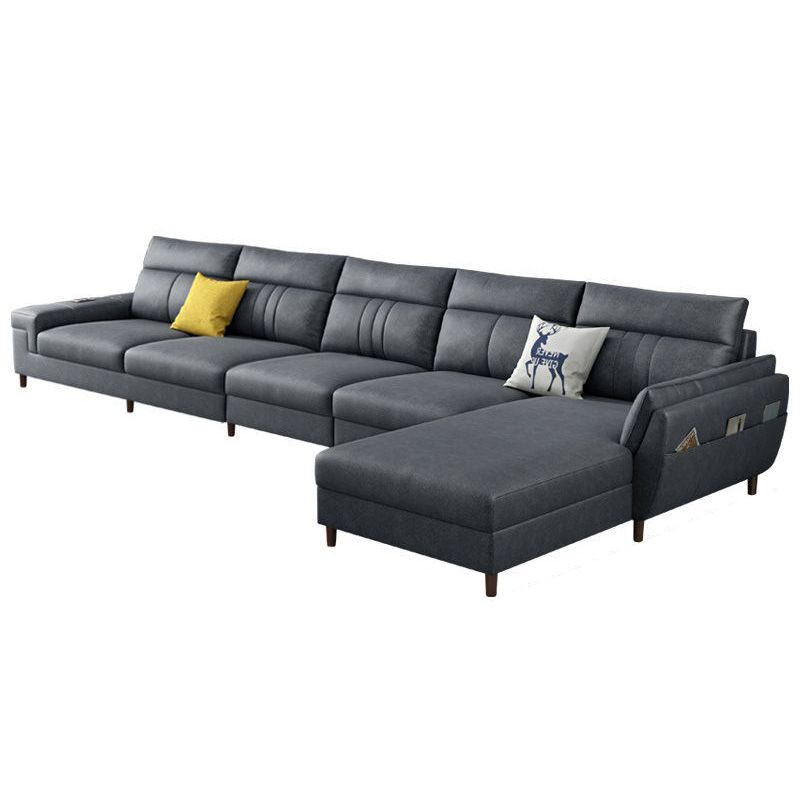 Square Arm Dark Gray Cushion Back Storage Stain-Resistant Sofa Clearhalo 'furn' 'furn_sectionals' 'Furniture' 'Living Room Furniture' 'Sectionals' 1200x1200_caa5ab7d-72a3-474a-a761-0fbe9c3c11cc