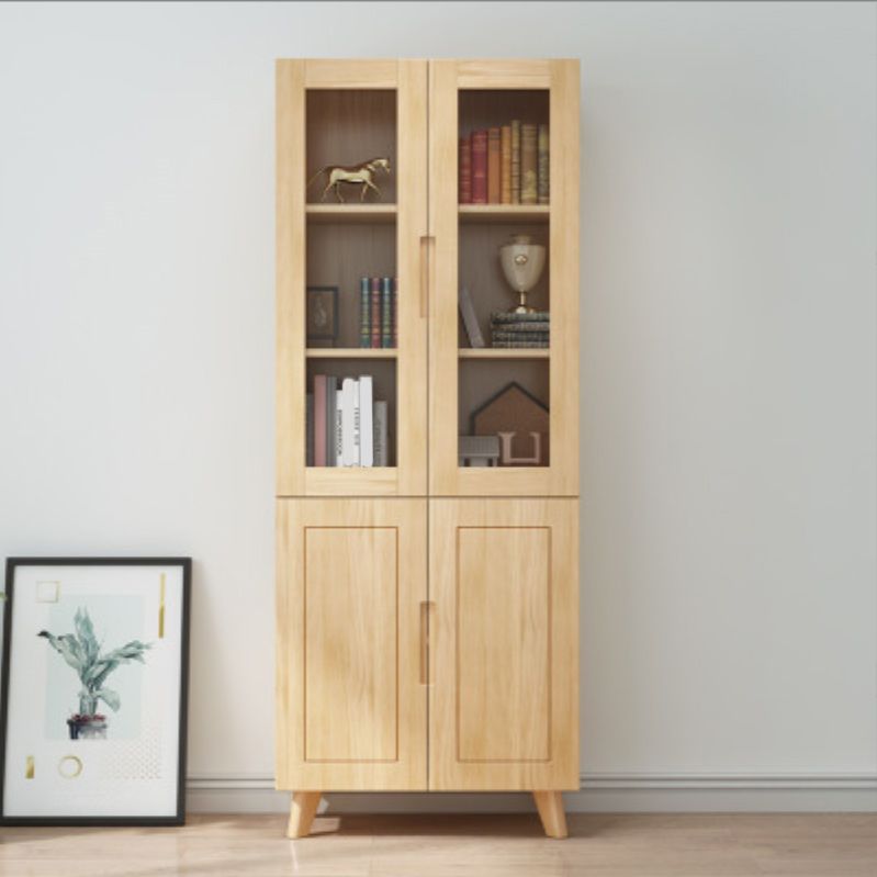 Contemporary Cabinet Rectangle Glass Paned With Doors Pine Accent Cabinet Clearhalo 'Cabinets & Chests' 'cabinets_chests' 'furn' 'furn_cabinets_chests' 'Furniture' 'Living Room Furniture' 1200x1200_caa7d0e8-d97a-4d04-b6e3-af5f438a916d